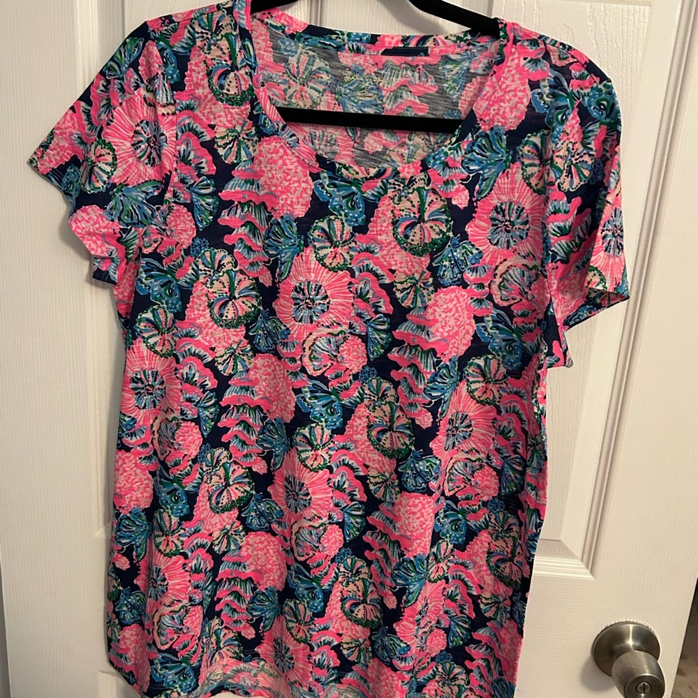 Lilly Pulitzer Pink and Blue Floral Top